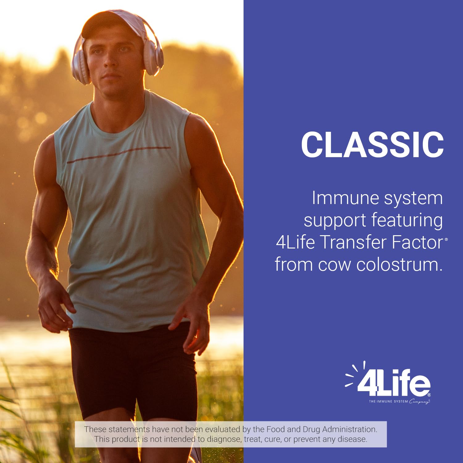 4Life mano sosteniendo cápsula Transfer Factor Classic para administración diaria
