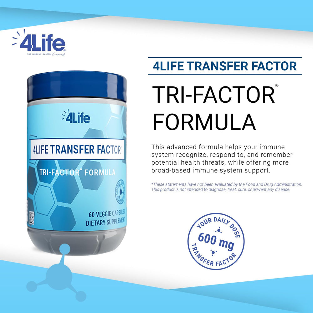 Cápsulas de 4Life Transfer Factor Tri-Factor Formula en la mano
