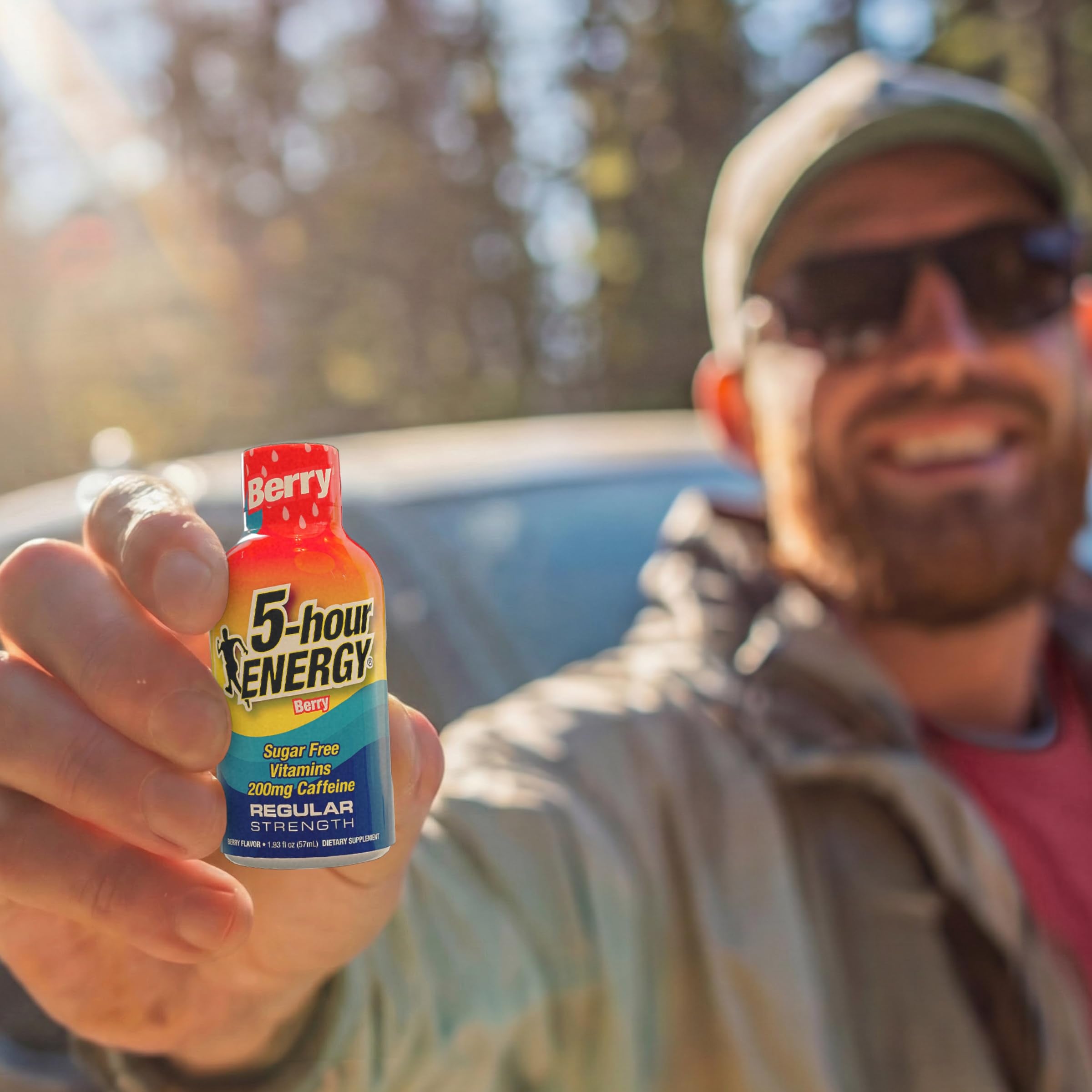 5-hour ENERGY en consola de coche para impulso durante desplazamientos