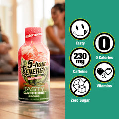 5-hour ENERGY comparación de tamaño junto a un teléfono para escala