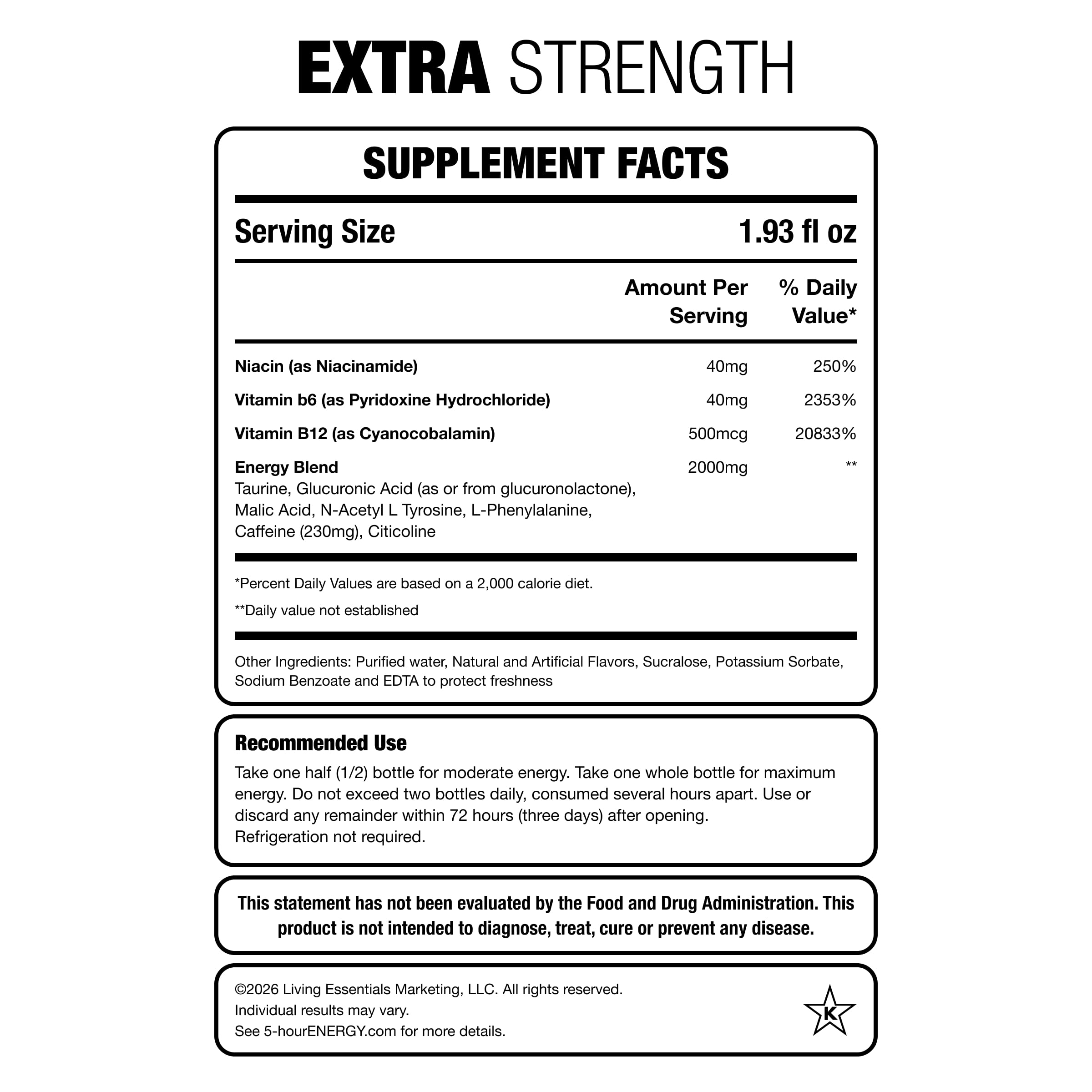 5-hour ENERGY botella en mano para comparar escala y portabilidad