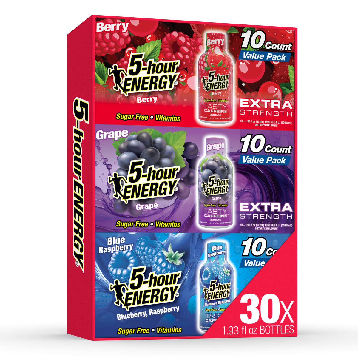 5-hour ENERGY envase frontal mostrando etiqueta y tamaño compacto
