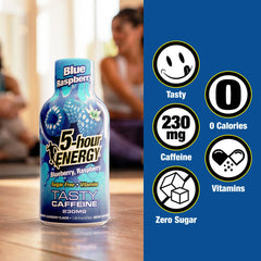 5-hour ENERGY etiqueta con lista de vitaminas y aminoácidos visibles