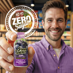 5-hour ENERGY en escena lifestyle en coche, preparado para viajes y jornadas largas