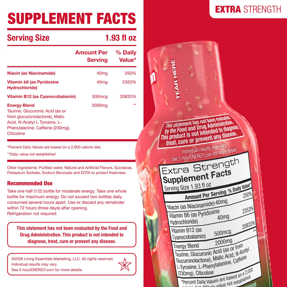 5-hour ENERGY en mano antes de conducir, beneficio de concentración rápida
