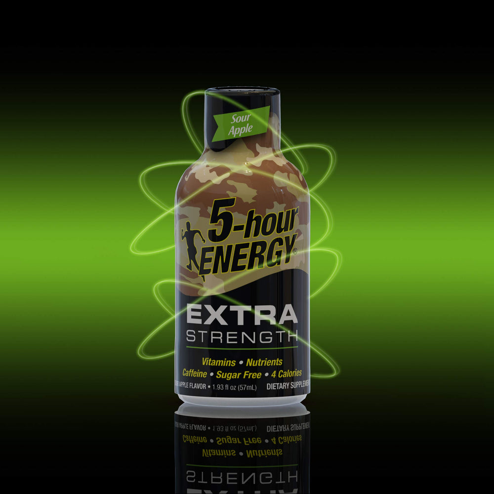 5-hour ENERGY botella en mano listo para beber, portabilidad y rapidez