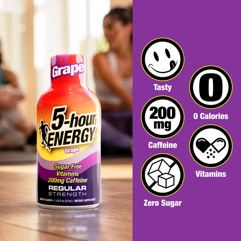 5-hour ENERGY en mano para comparación de escala y transporte fácil