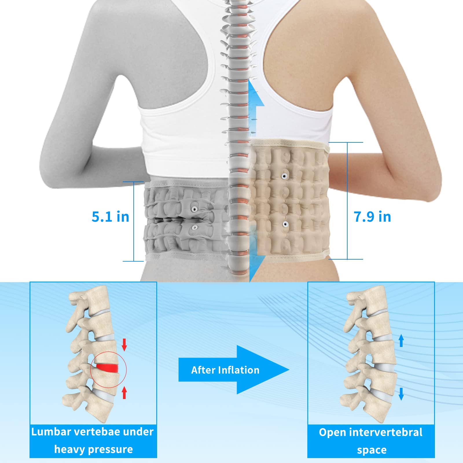 6xigouma detalle de las columnas de aire internas para soporte uniforme