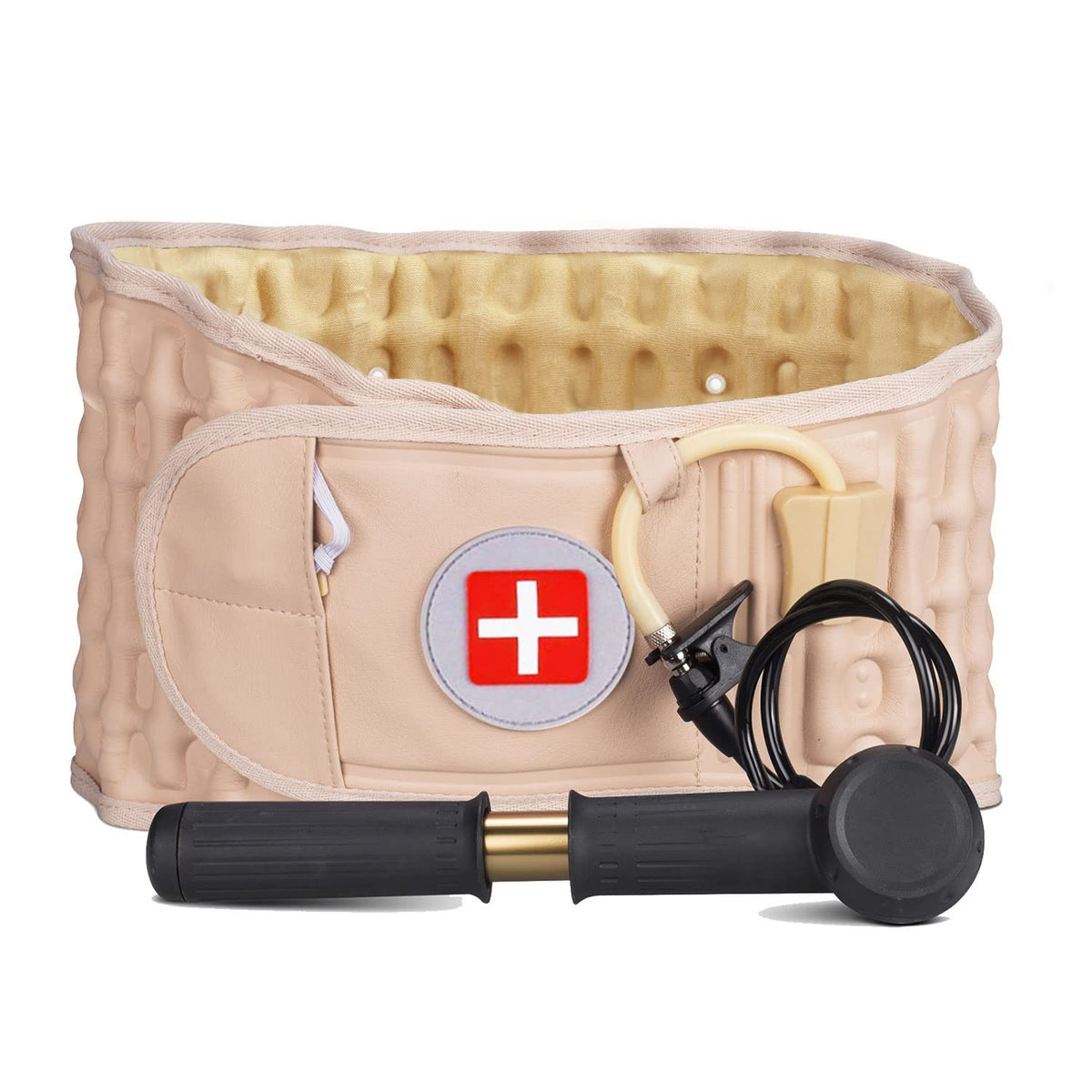6xigouma empaque frontal de la faja lumbar beige para fácil identificación