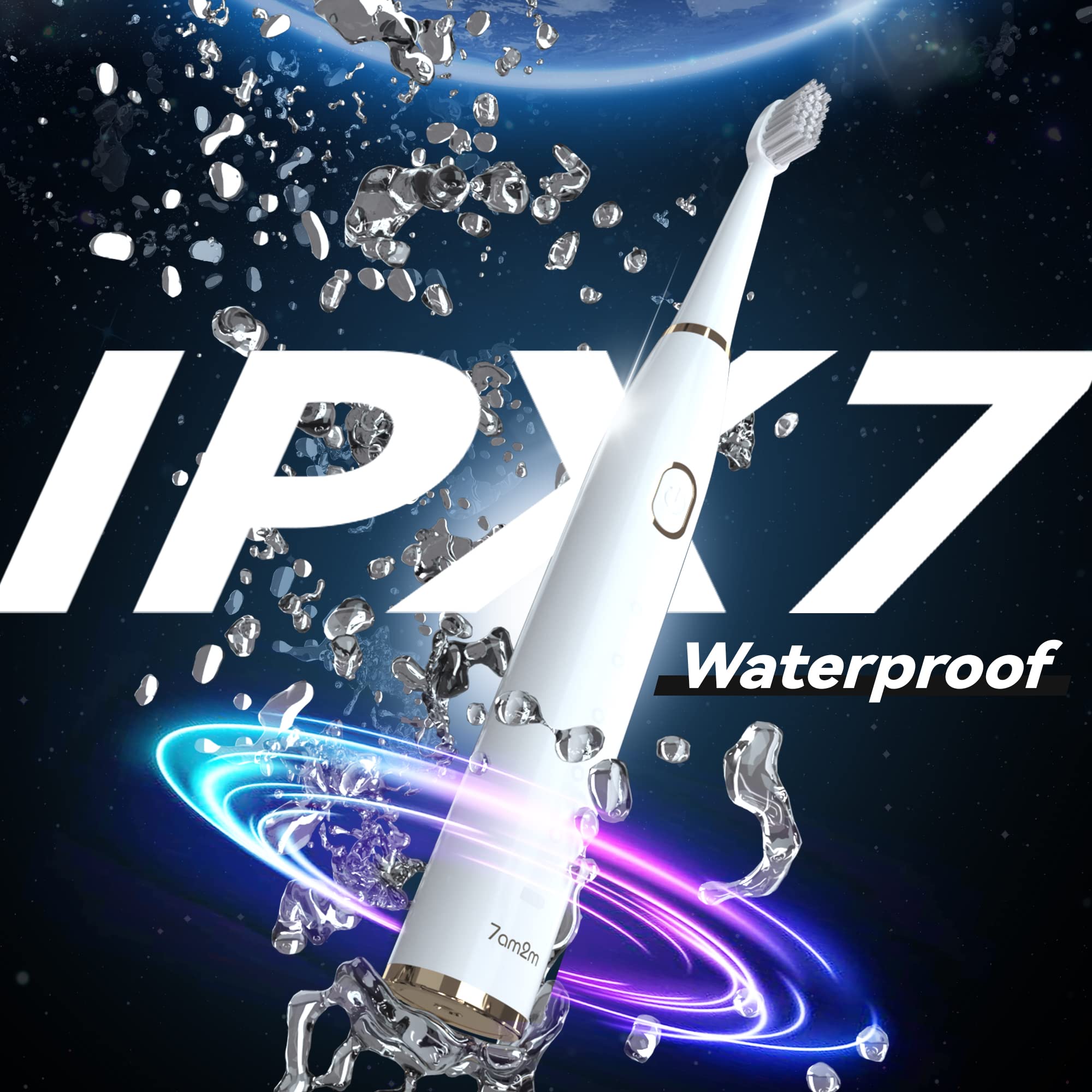 7AM2M cepillo bajo agua demostrando resistencia IPX7 segura