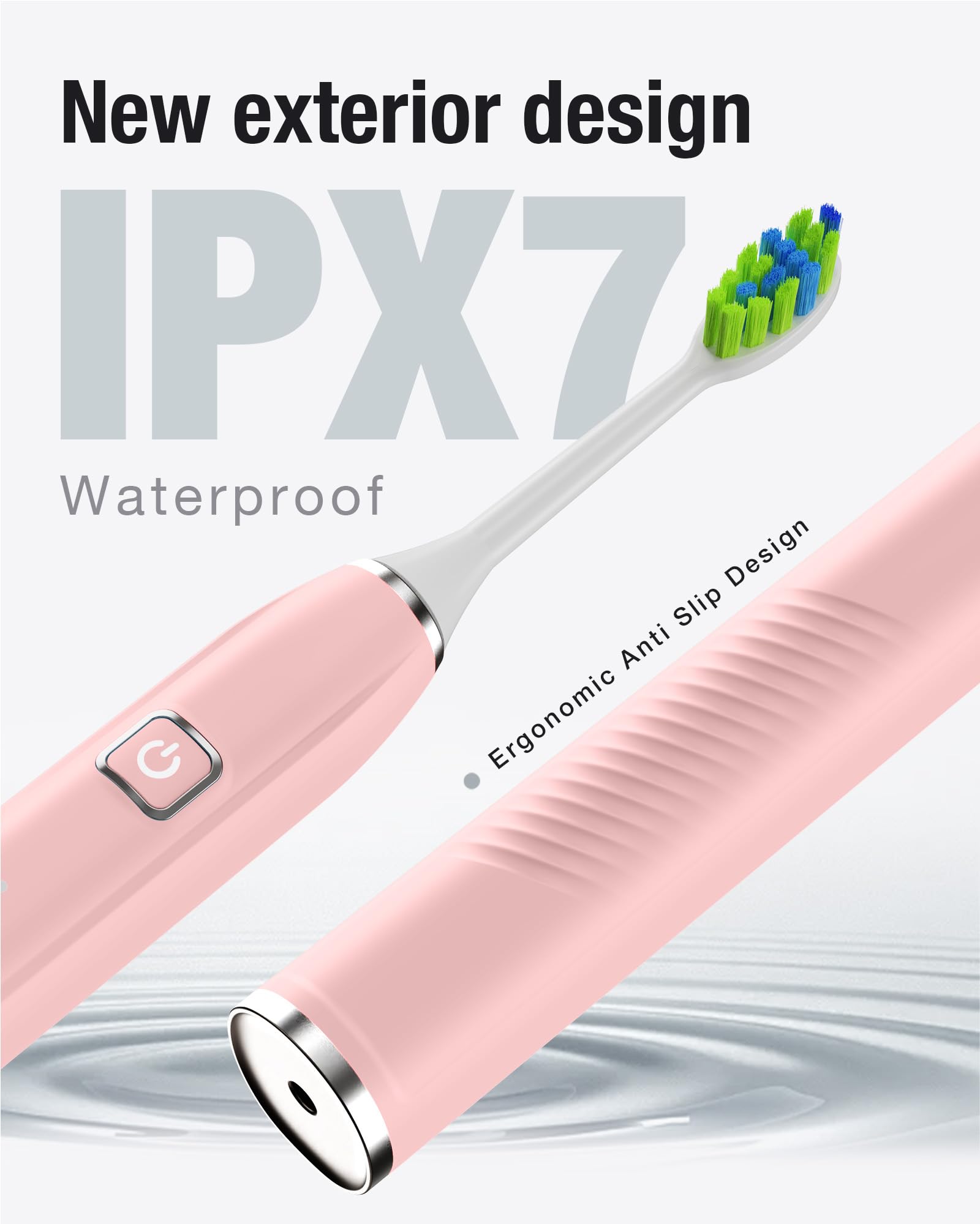 7AM2M cepillo eléctrico usado en la ducha, resistente al agua IPX7