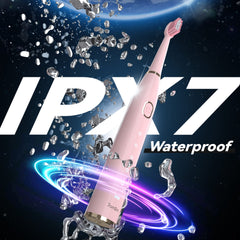 7AM2M cepillo bajo agua en ducha resaltando la certificación IPX7 impermeable