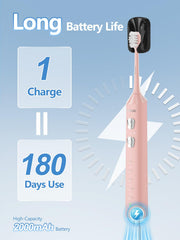 7MAGIC primer plano del cabezal con bristles en W para limpieza precisa