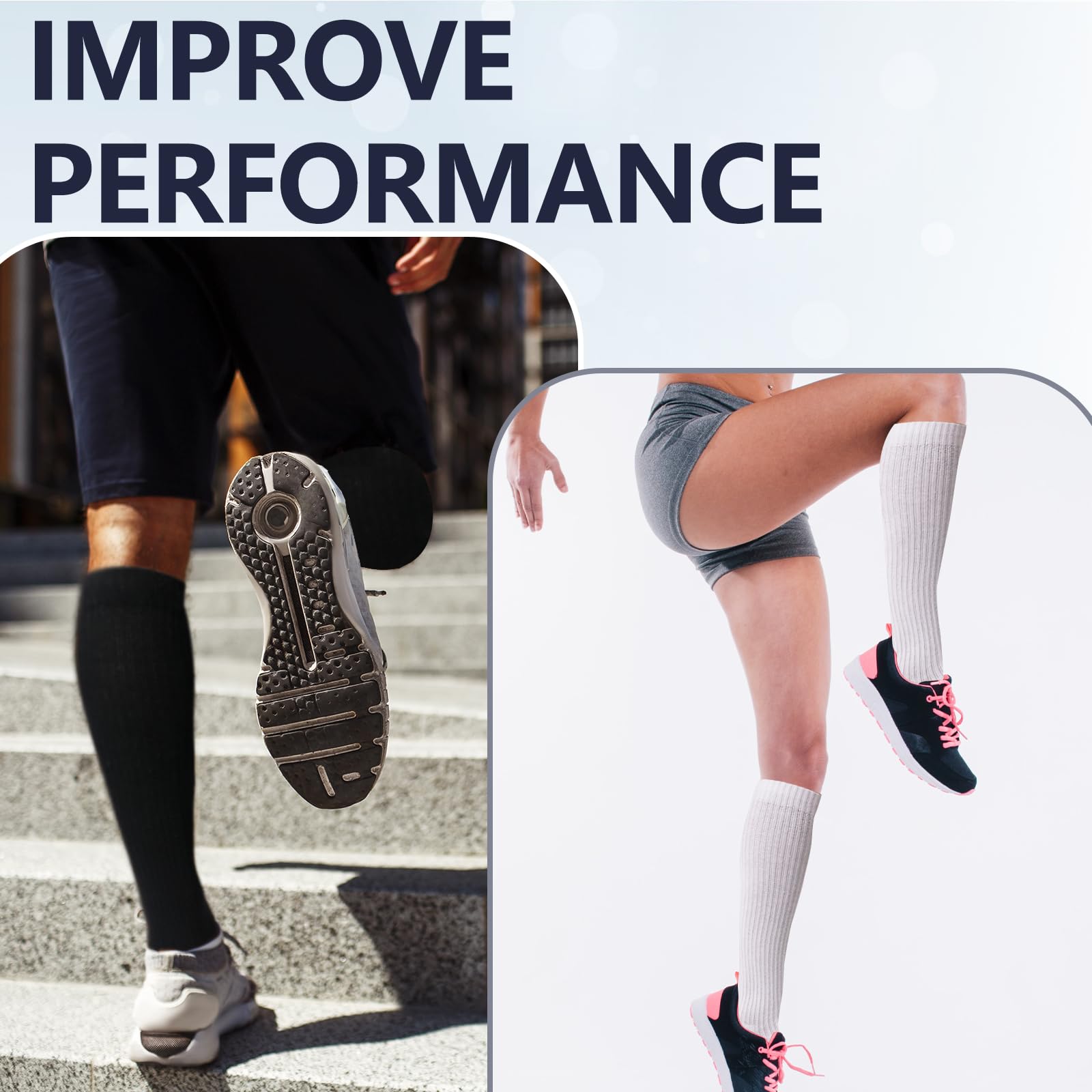 +MD comparación de largo hasta la rodilla para ajuste y cobertura