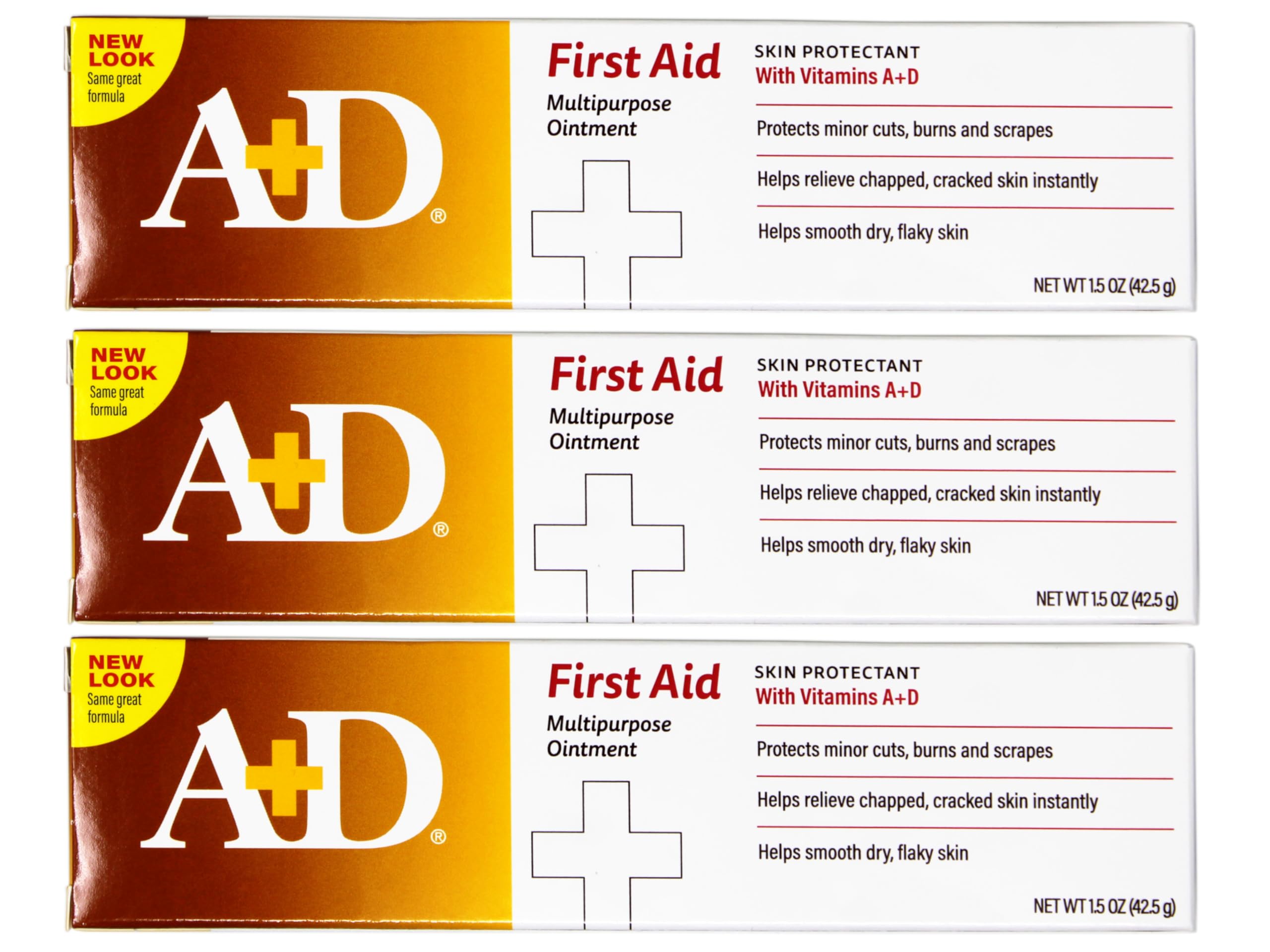 A+D tubo frontal mostrando el empaque y la marca para fácil identificación