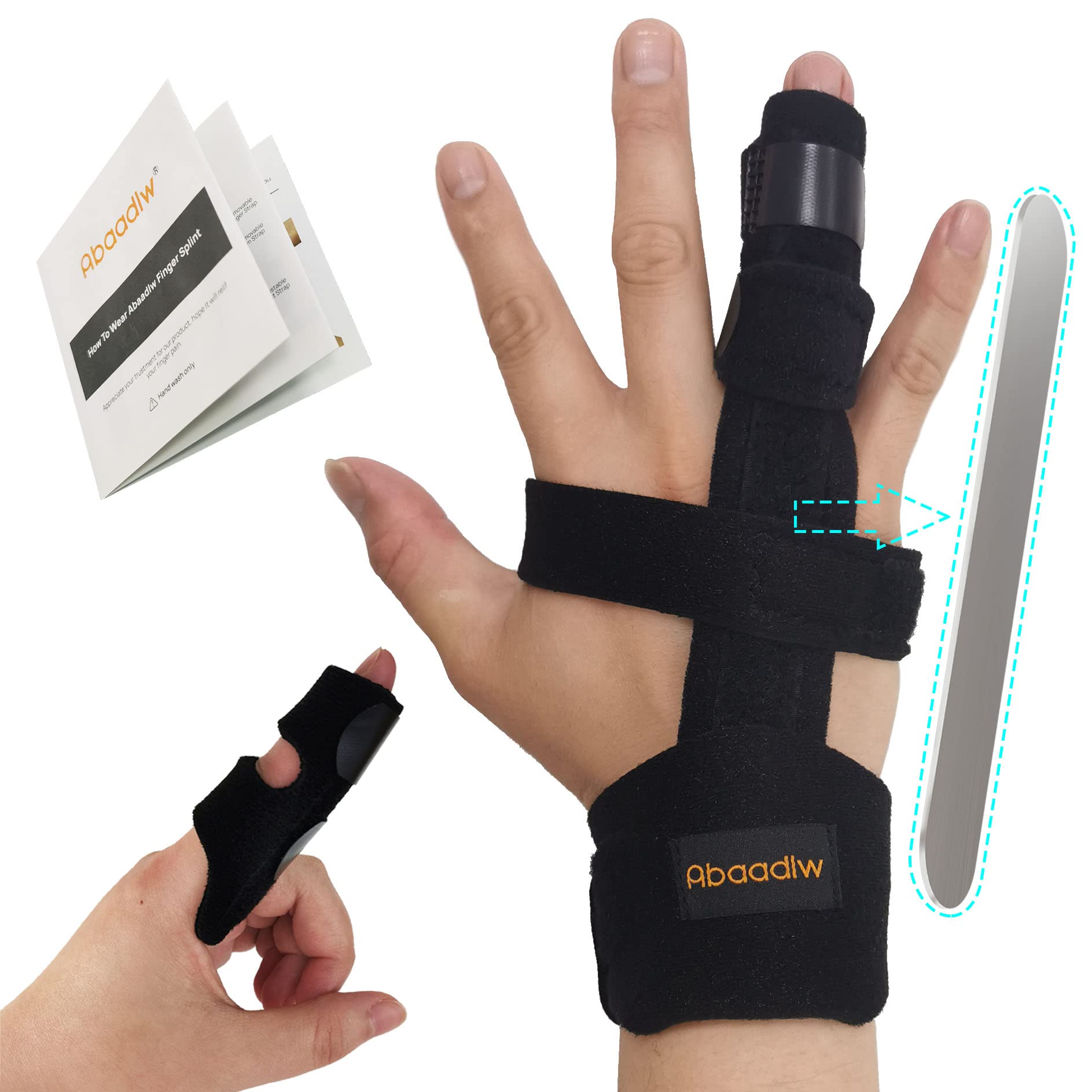 Abaadlw pack frontal mostrando las dos férulas y su ajuste cómodo