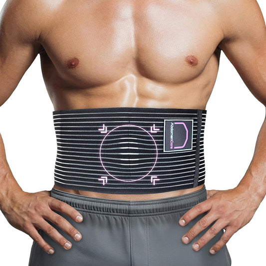 Abdomencare vista frontal con cierre velcro y soporte dirigido, comodidad inmediata