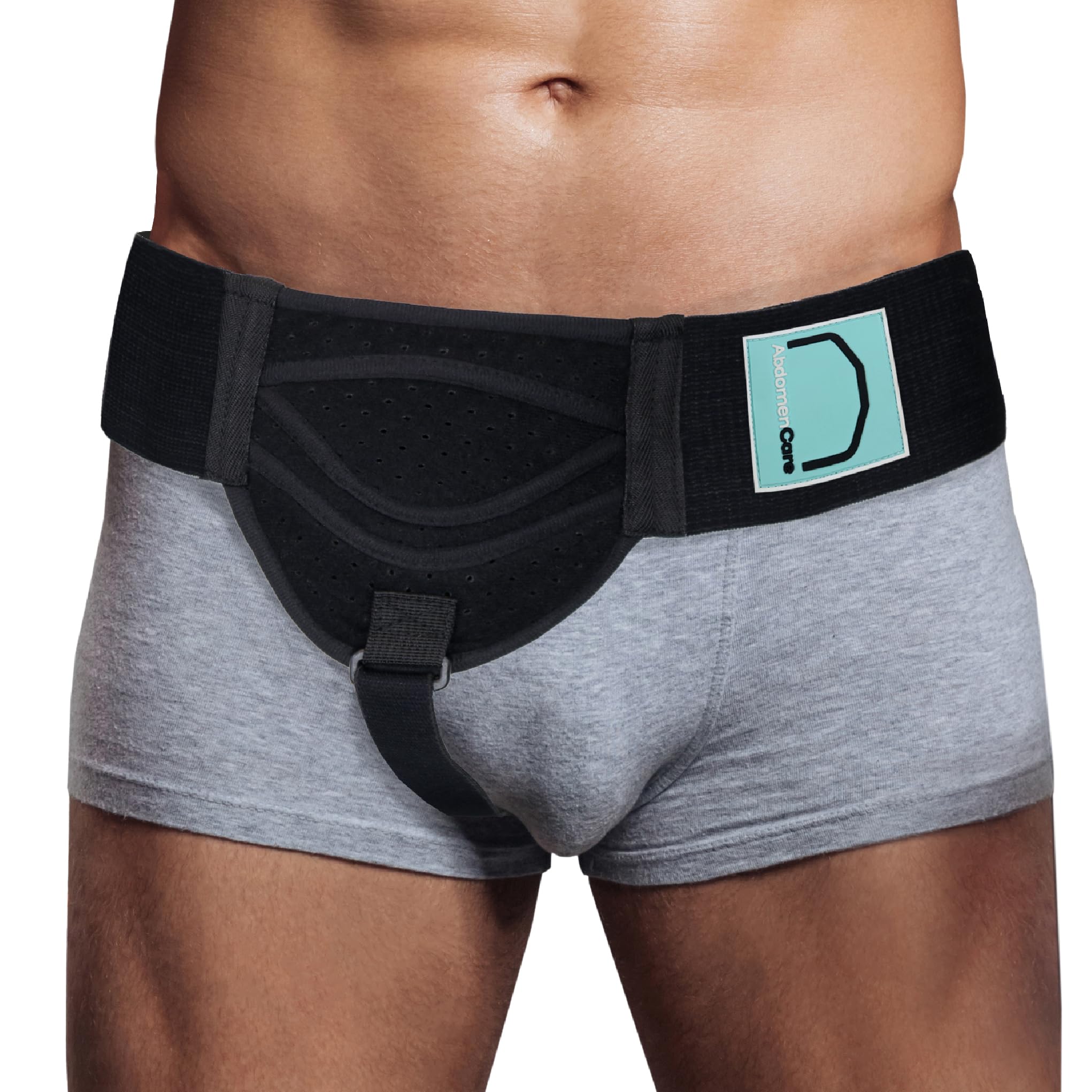 Abdomencare vista frontal del cinturón mostrando diseño y cierre, comodidad diaria