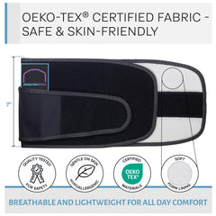 Abdomencare tejido transpirable certificado OEKO‑TEX para ventilación y confort