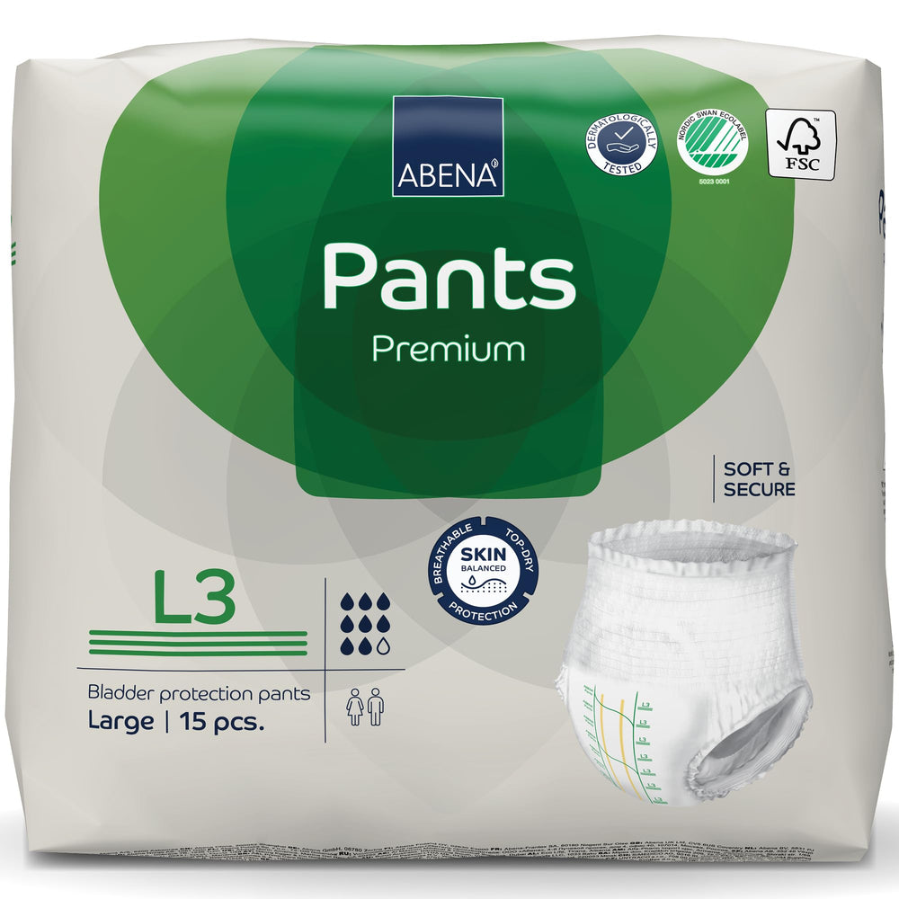 Abena Pants empaque frontal mostrando producto y beneficios