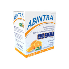 ABINTRA frente del empaque mostrando sobres y logotipo, aporta nutrición especializada