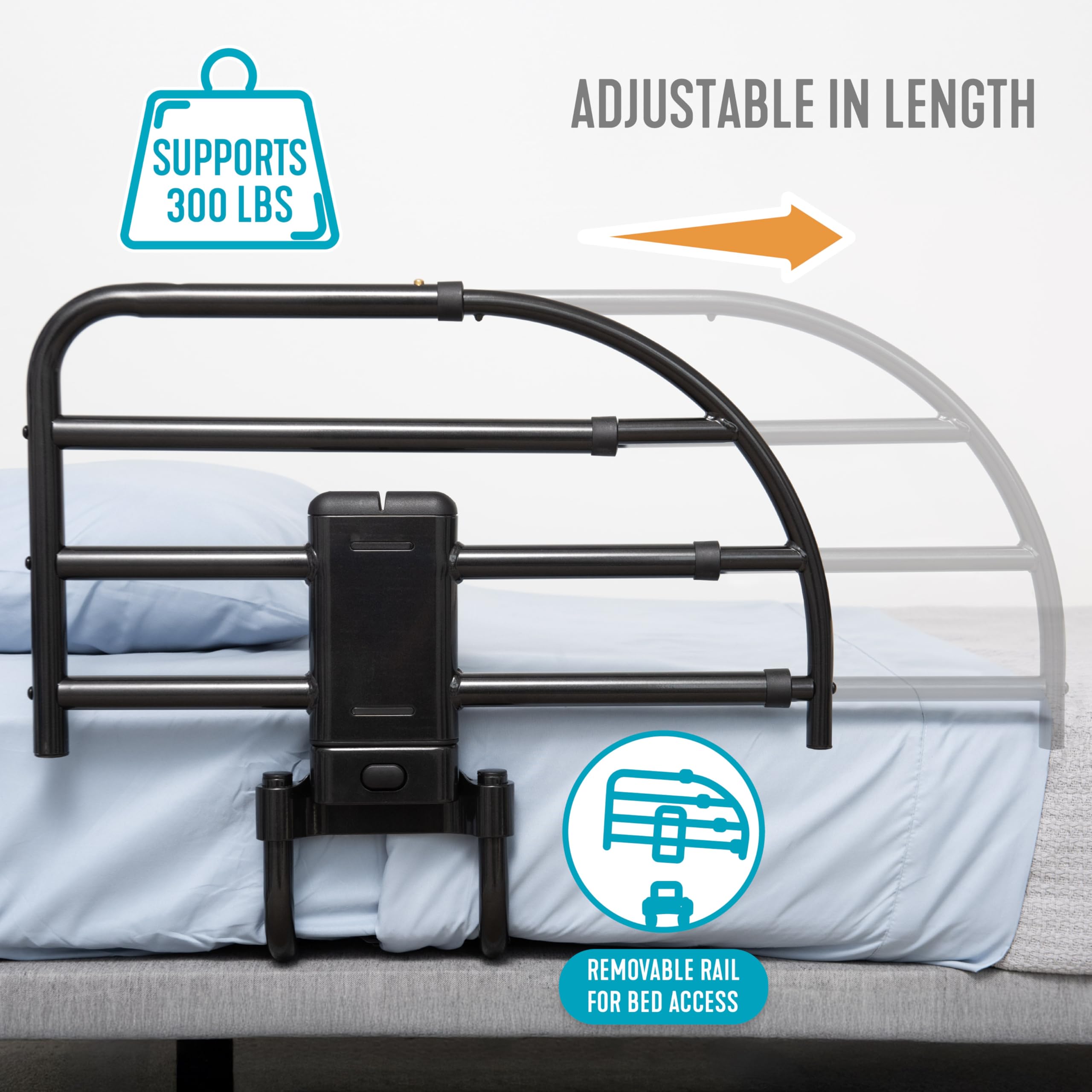 Able Life detalle del mecanismo Click-N-Go para fácil retirada