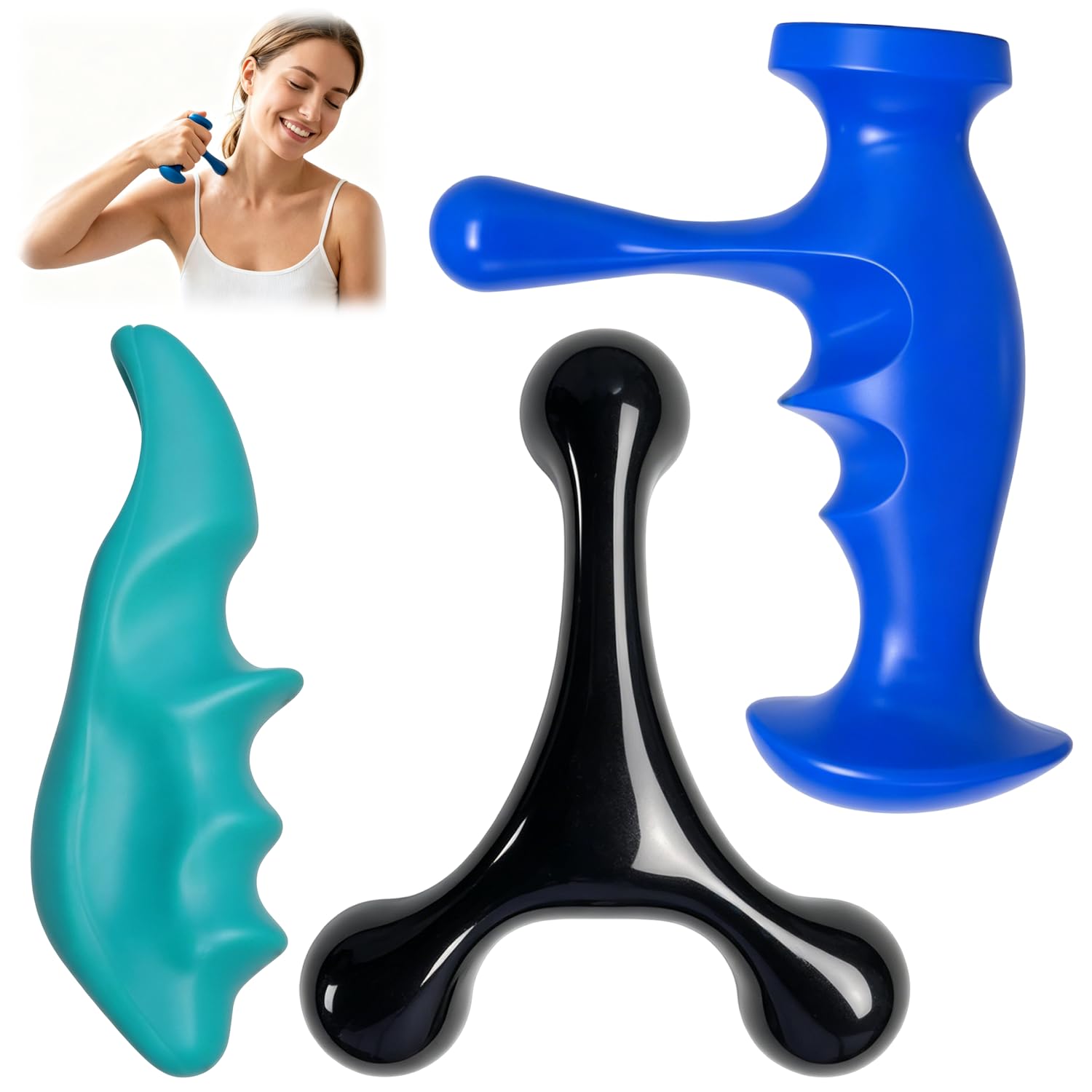 Abnaok frontal del set mostrando las tres piezas y beneficios portátiles