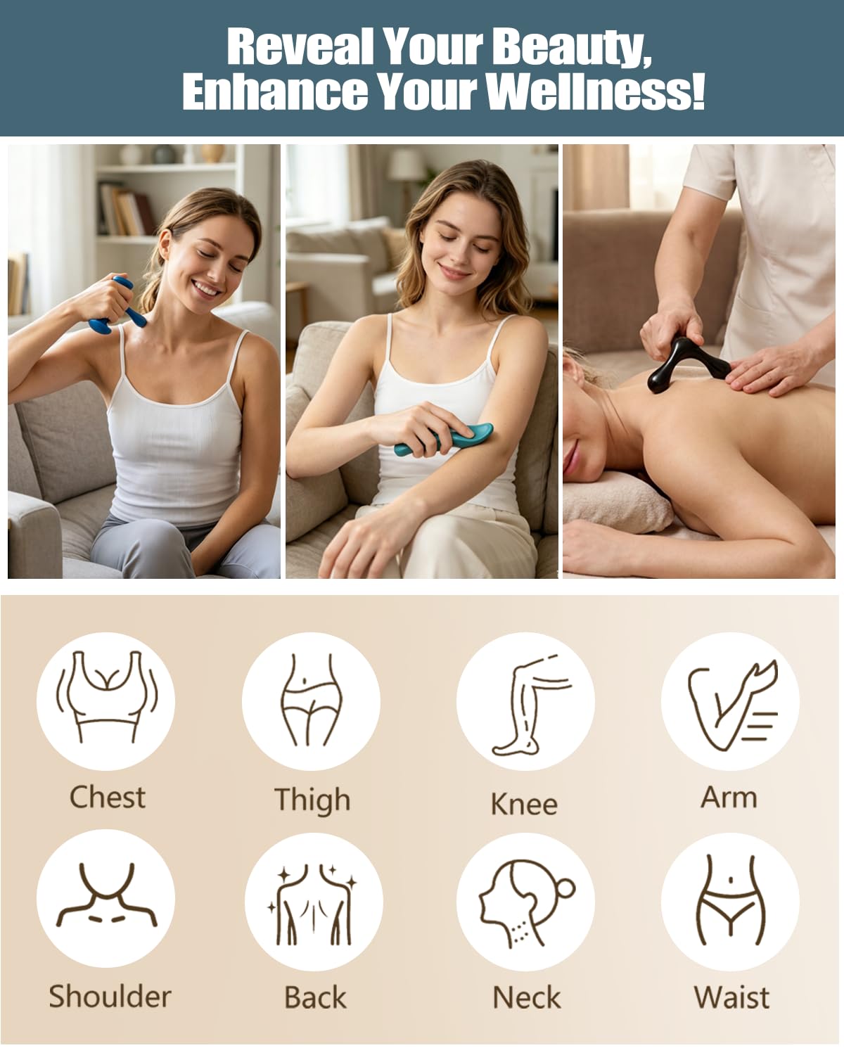 Abnaok agarre ergonómico en mano que protege articulaciones al masajear