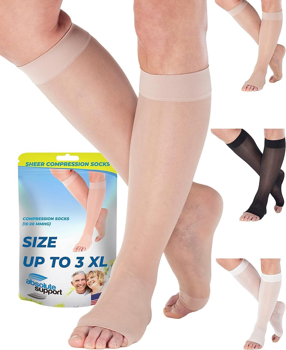ABSOLUTE SUPPORT vista frontal del empaque muestra talla 2XL y color nude para confianza