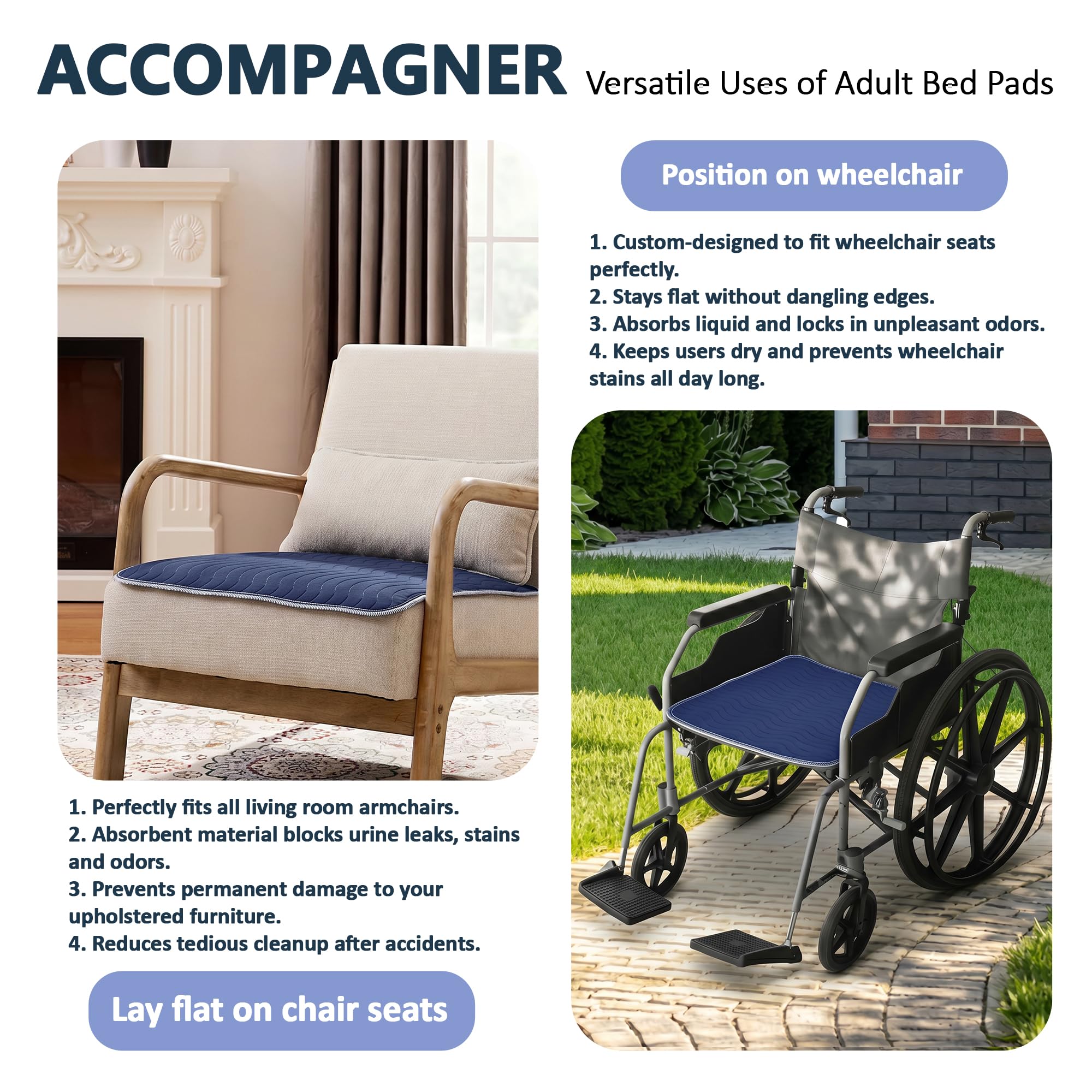 Accompagner protector junto a regla para comparar tamaño 24x24 pulgadas