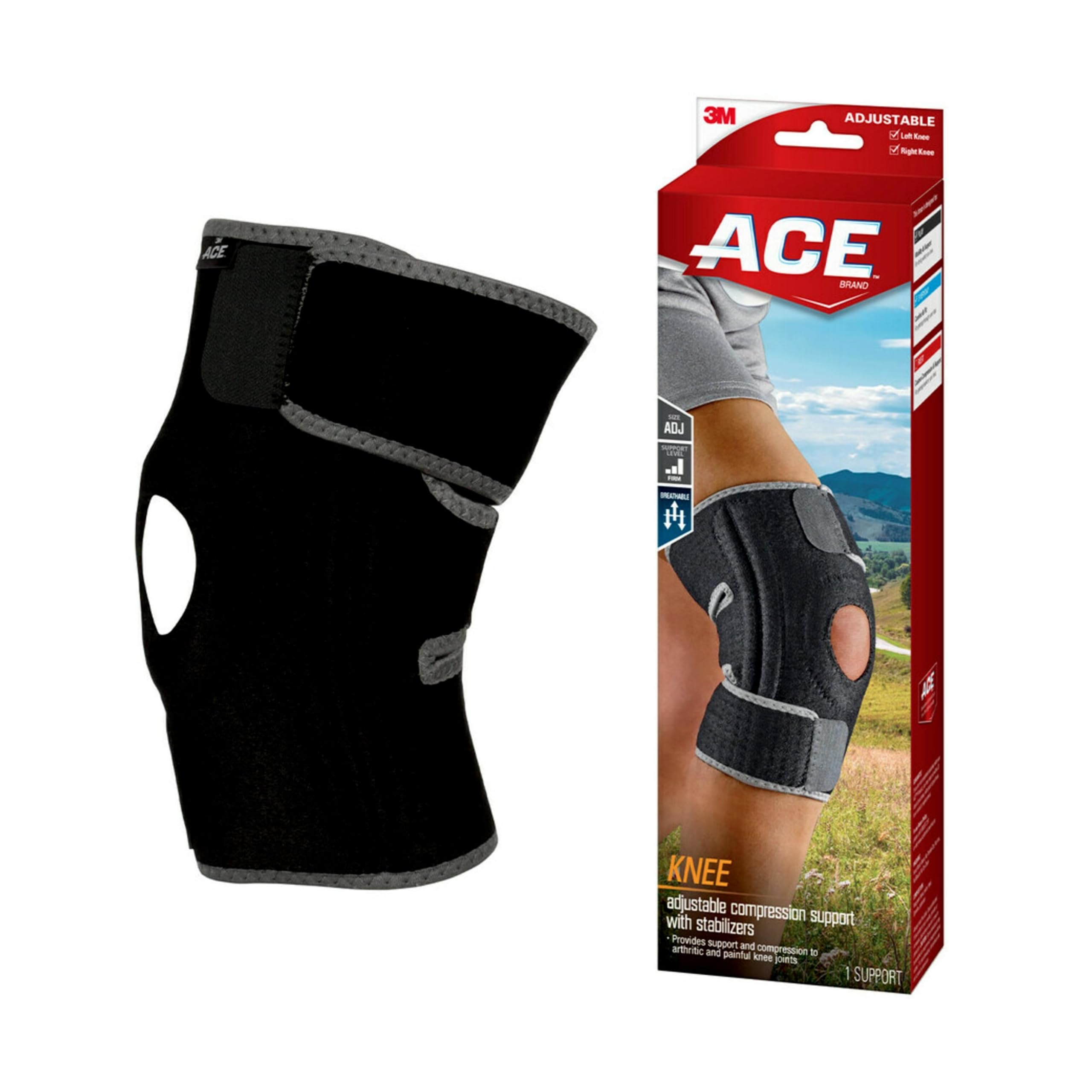 ACE rodillera frontal del empaque mostrando diseño y marca para confianza