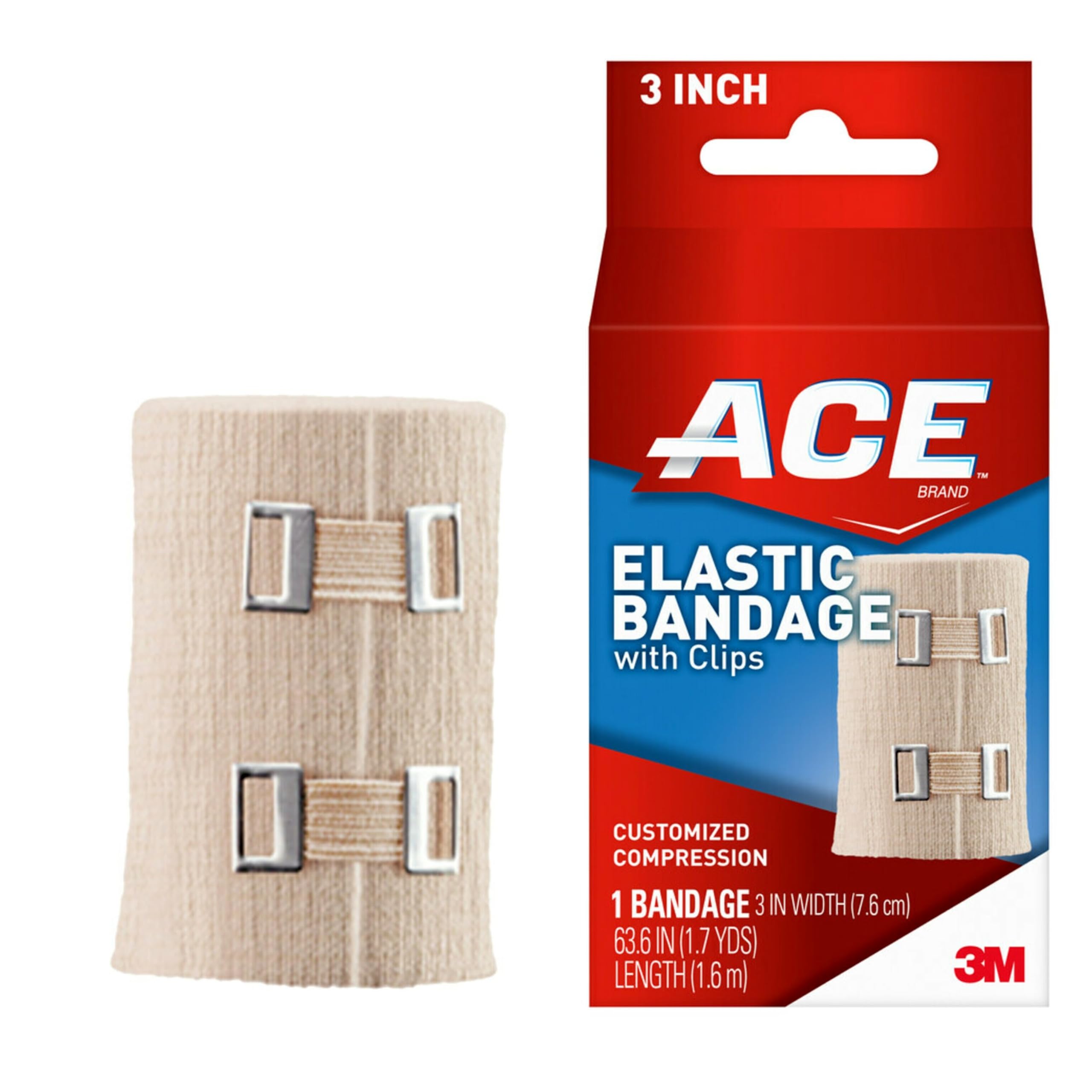 ACE venda elástica 3 pulg vista frontal comodidad y soporte