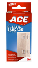 ACE venda elástica frontal mostrando el empaque y el color beige para soporte visible