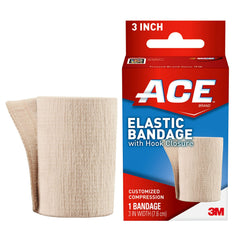 ACE vendaje frontal mostrando empaquetado y soporte visible para comodidad