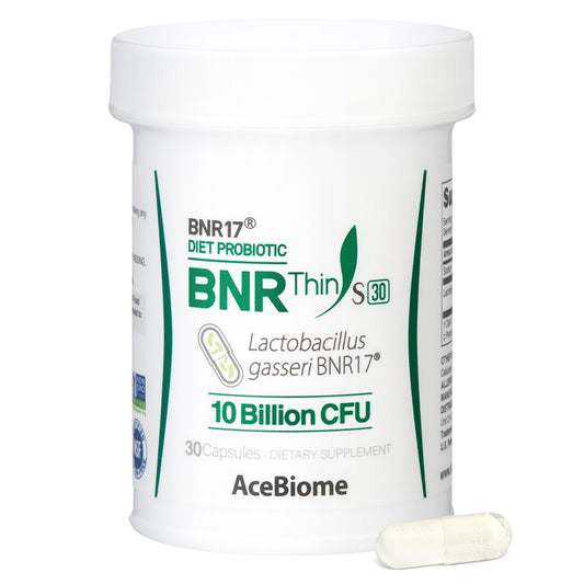 AceBiome BNRThin S30 vista frontal, envase claro y moderno para confianza
