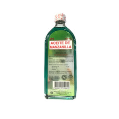 Aceite De Manzanilla aplicación en mano para masaje abdominal y alivio