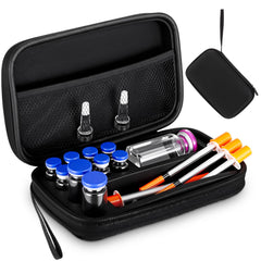 Acellegic estuche frontal negro mostrando protección rígida y capacidad