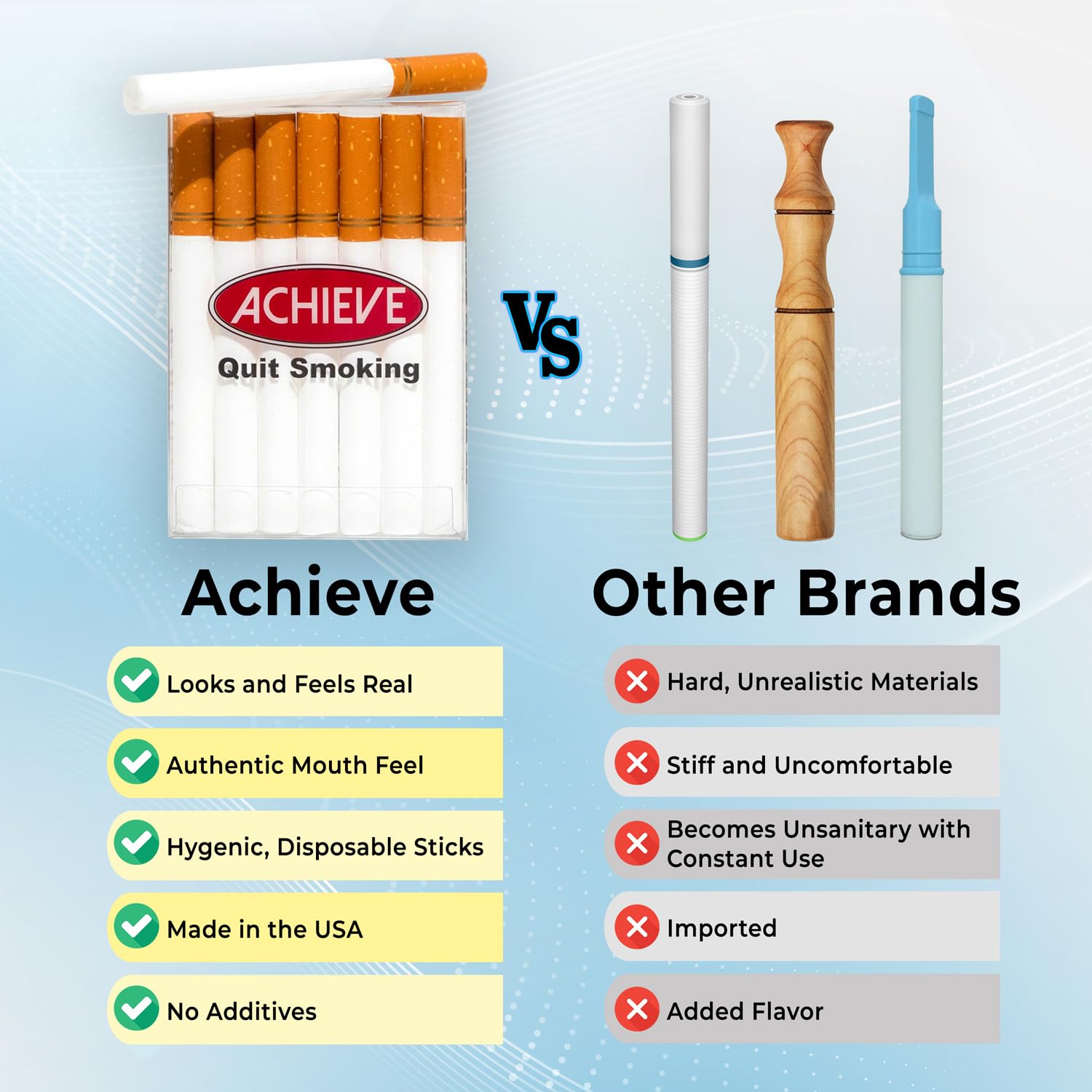Achieve primer plano de la textura que imita cigarrillo para satisfacción táctil