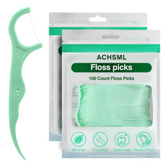 ACHSML empaque frontal con 200 floss picks, almacenamiento práctico