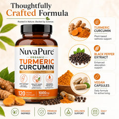 Achuhe NuvaPure polvo de cúrcuma detalle de color y pureza orgánica