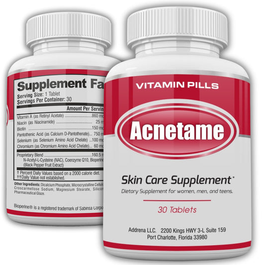Acnetame frasco frontal mostrando envase y beneficios visibles