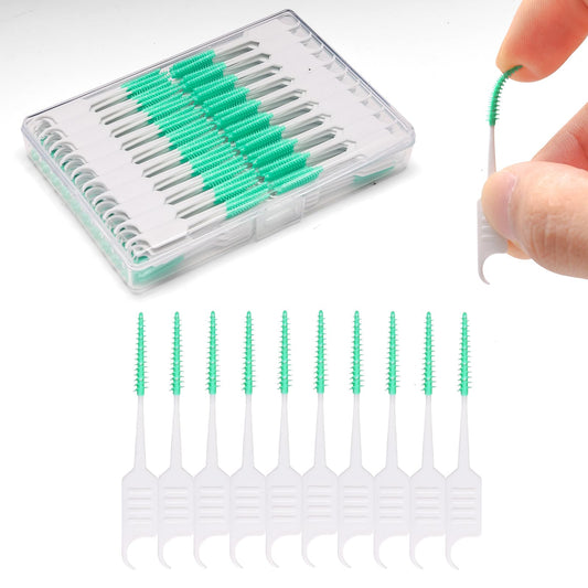 ACSKD paquete frontal verde de 300 floss picks, solución completa y económica