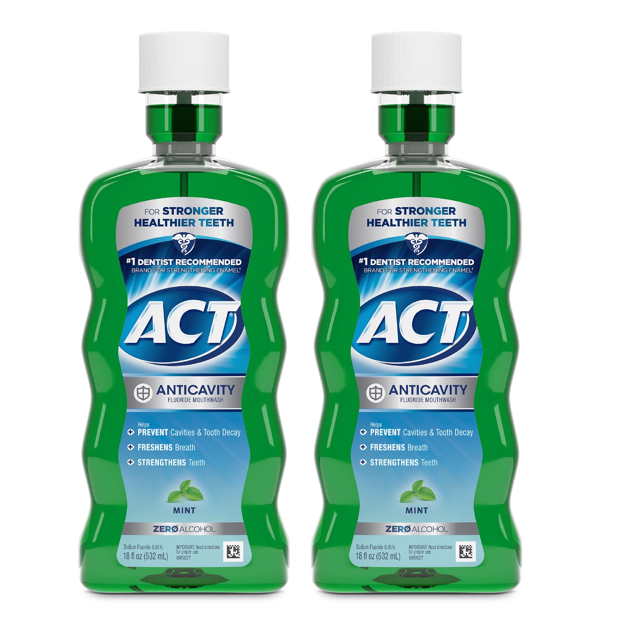 ACT enjuague anticaries frente del empaque mostrando el diseño y beneficio preventivo