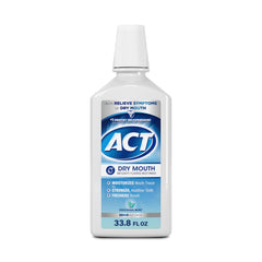 ACT botella frontal mostrando tamaño y menta suave, beneficio: uso prolongado