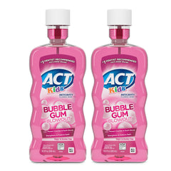 ACT regalo frontal del envase que muestra el sabor bubble gum y beneficio anticaries