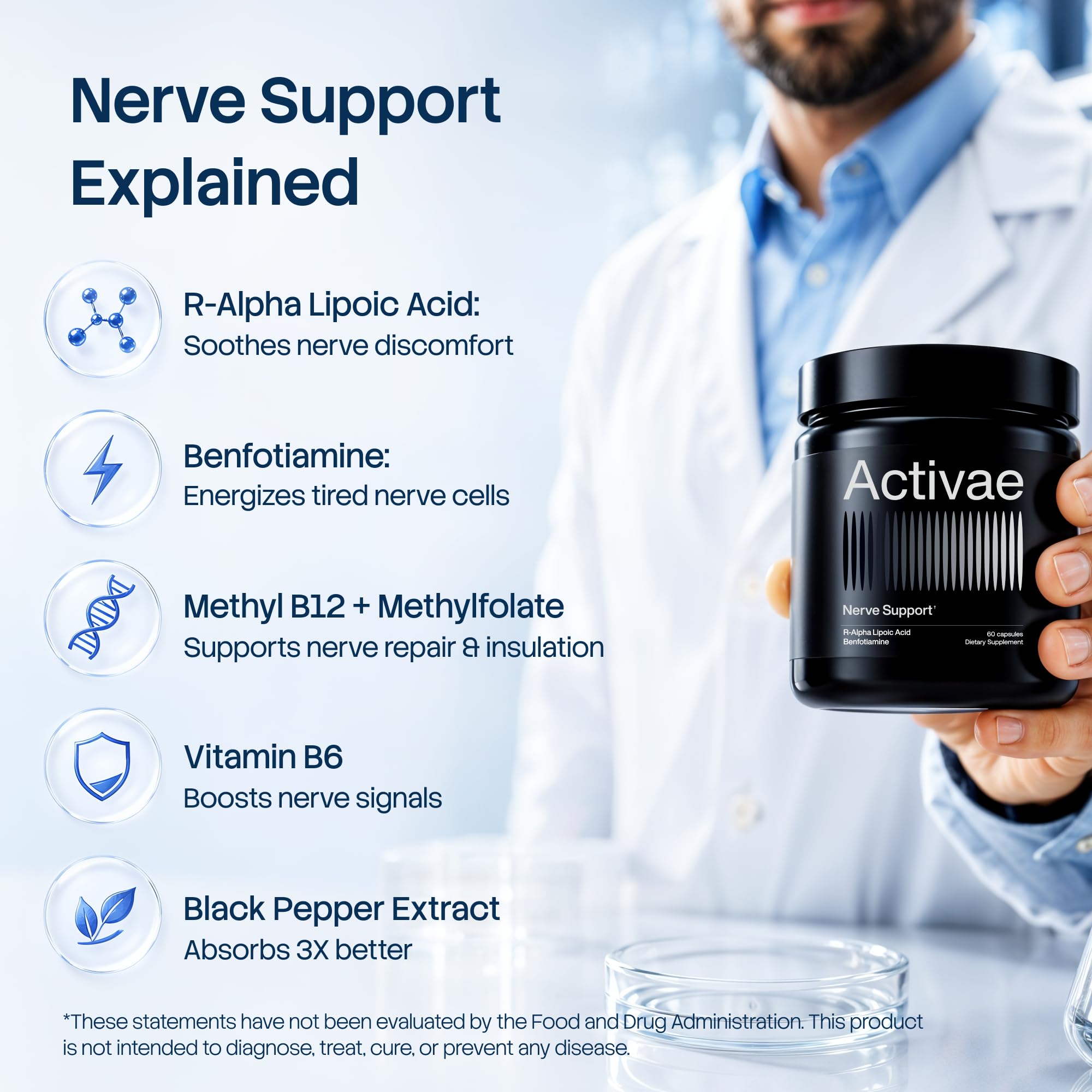 Activae cápsula en mano para comparar tamaño y conveniencia
