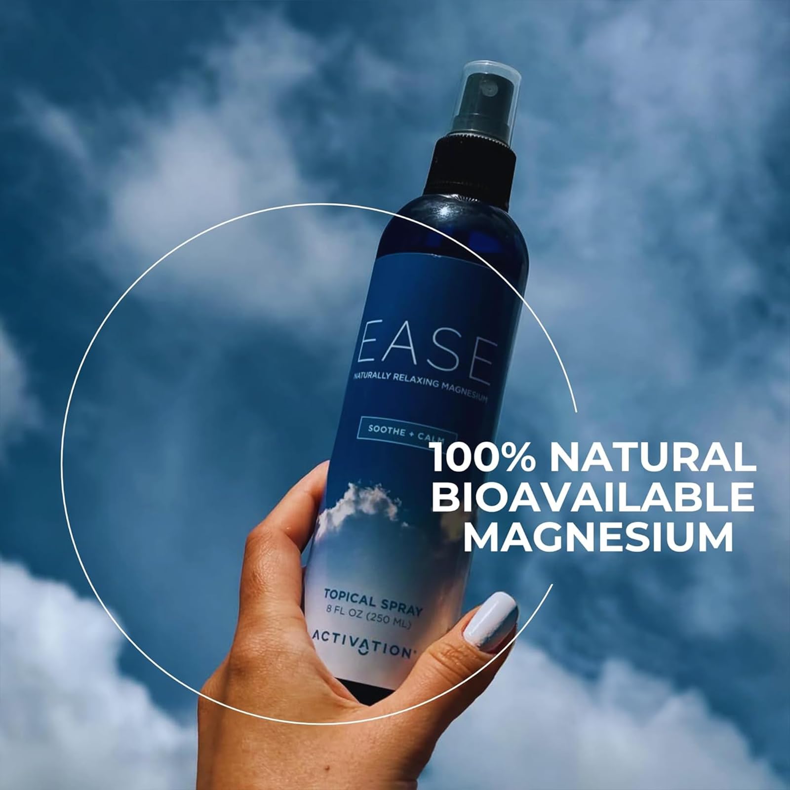 Envase Activation junto a una regla para comparar tamaño práctico y porte de viaje