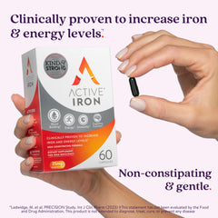 ActiveIron cápsula en mano lista para tomar, cómoda y fácil de tragar
