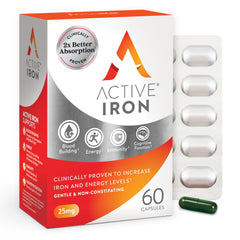 ActiveIron frente del empaque mostrando diseño y beneficio de absorción
