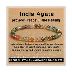 AD Beads pulsera frontal con ágata india mostrando colores naturales y estilo